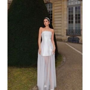 Elliatt Oleander Strapless Maxi Dress in  White Bridal Bachelorette size S NWT